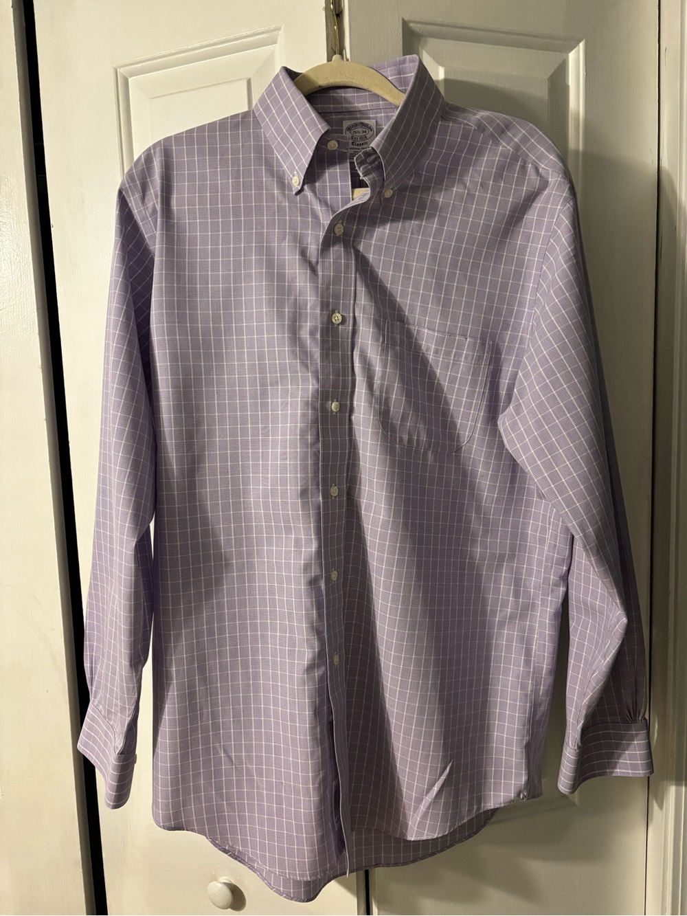 Brooks Brothers Lavender Windowpane Button-Down Dress Shirt
